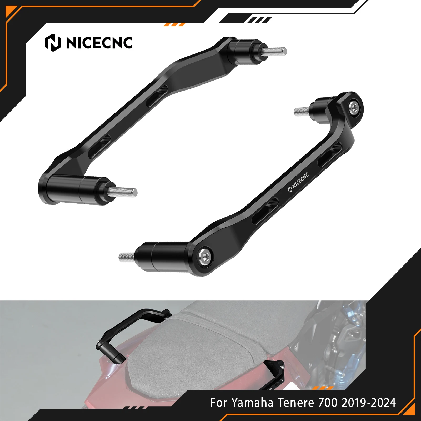 

NICECNC For Yamaha Tenere 700 2019-2024 Passenger Rear Grab Handle Set Tenere 700 XTZ700 T700 World Raid T700 Rally Edition