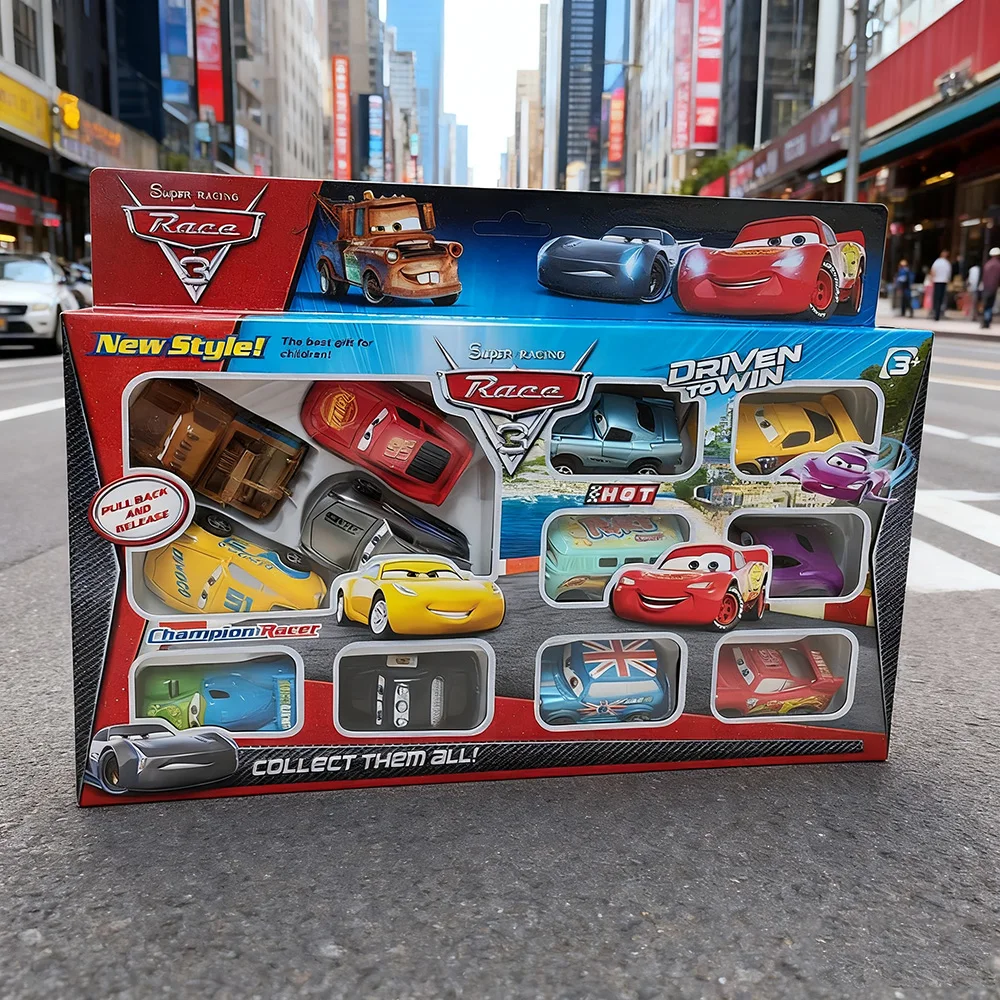 Mcqueen Jackson 12 unids/set gran oferta coches Pixar Lightning Storm Mater modelo de Pvc coche de juguete de fuerza trasera para niños conjunto de regalo de cumpleaños