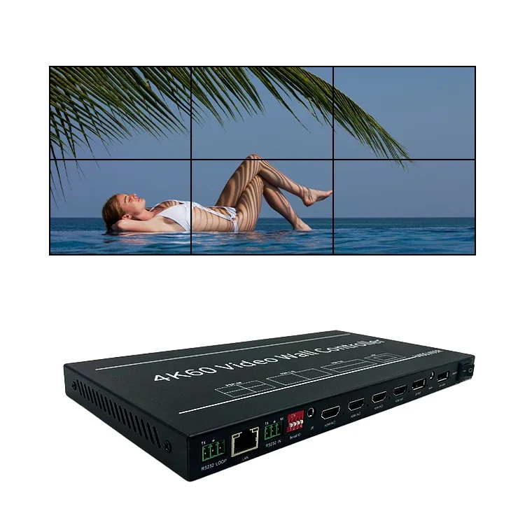 Hot Selling led lcd splicing screen tv monitor display video processor hdmi 4K video wall controller 2x2 videos splitters hdmied