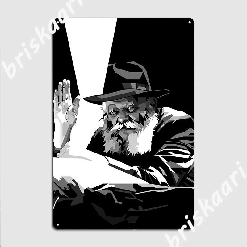 Menachem Mendel Schneerson Blaszany Znak Plakaty Menachem Mendel Retro Metalowa Tablica Plakat Spersonalizowany Mural Menachem Decor Sign