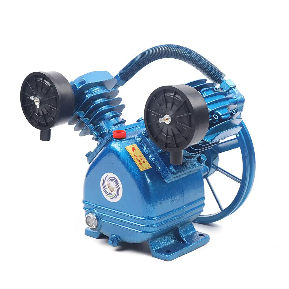 115PSI 2HP/4HP Air Compressor Pump 2-Cylinder/3-Cylinder 2 Piston V/W Style Head Single Stage