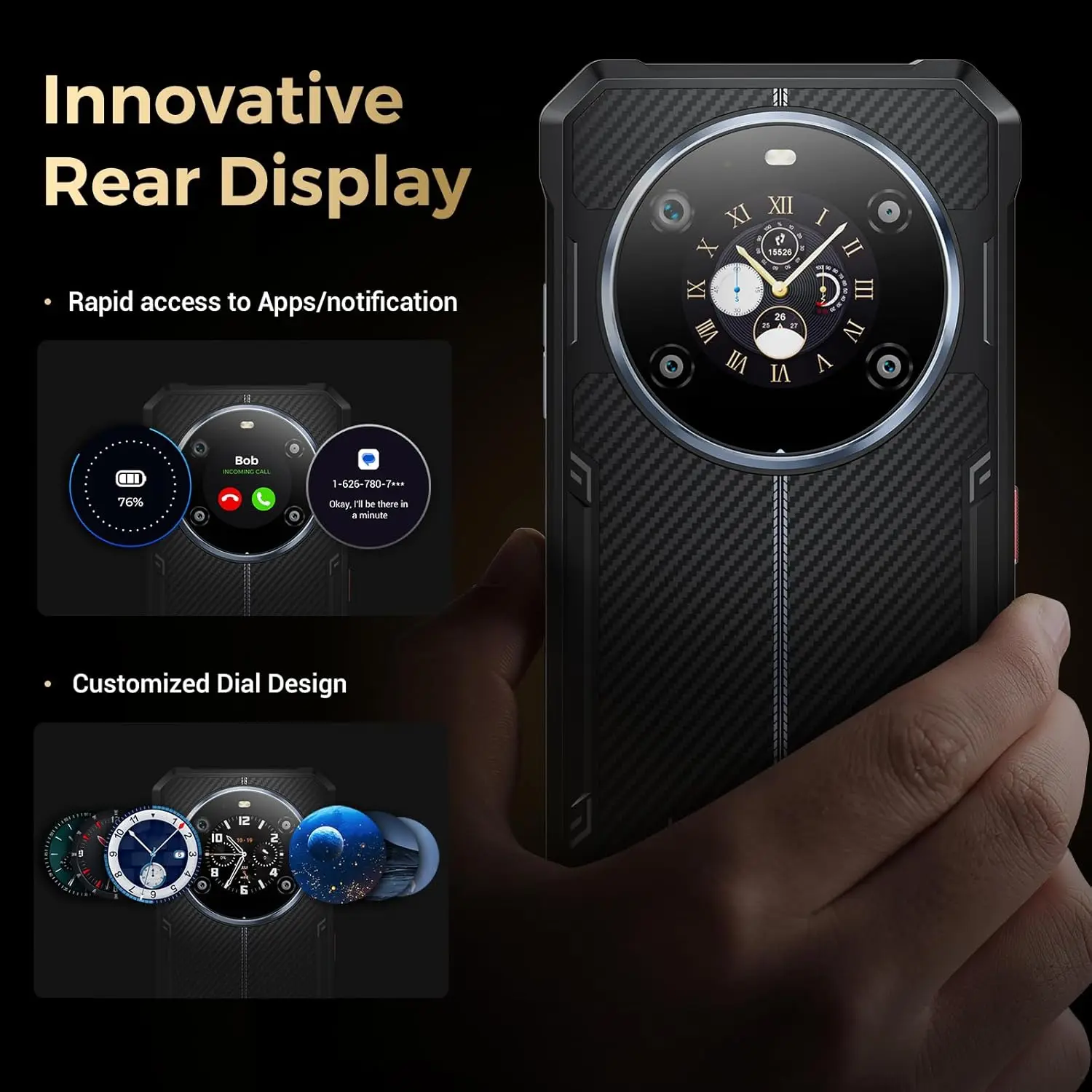 FOSSIBOT F109S 4G هاتف خارجي متين غير مقفول: 24 جيجابايت رام + 256 جيجابايت، 6.745 بوصة HD+/1.32 بوصة IPS، 10600 مللي أمبير، Android 15، كاميرا 50 ميجابكسل، IP68/IP69 #4