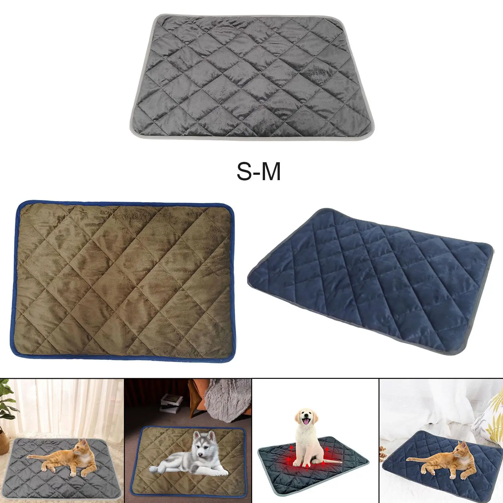 Self Warming Mat Cat Dog Washable Sleeping Mat Non Slip Bottom Soft Cage Self