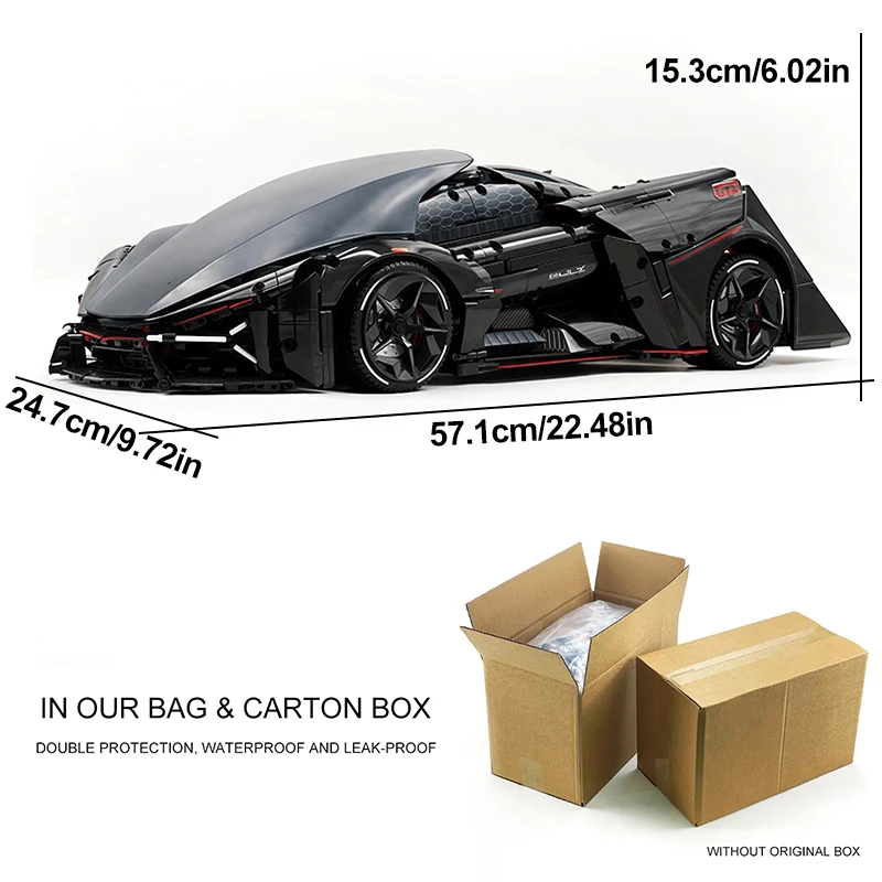 GULY 10644 MOC Technische Limited Edition Konzept Auto 1:8 Baustein Modell Ziegel Puzzle DIY Spielzeug Weihnachten Geschenk Erwachsene