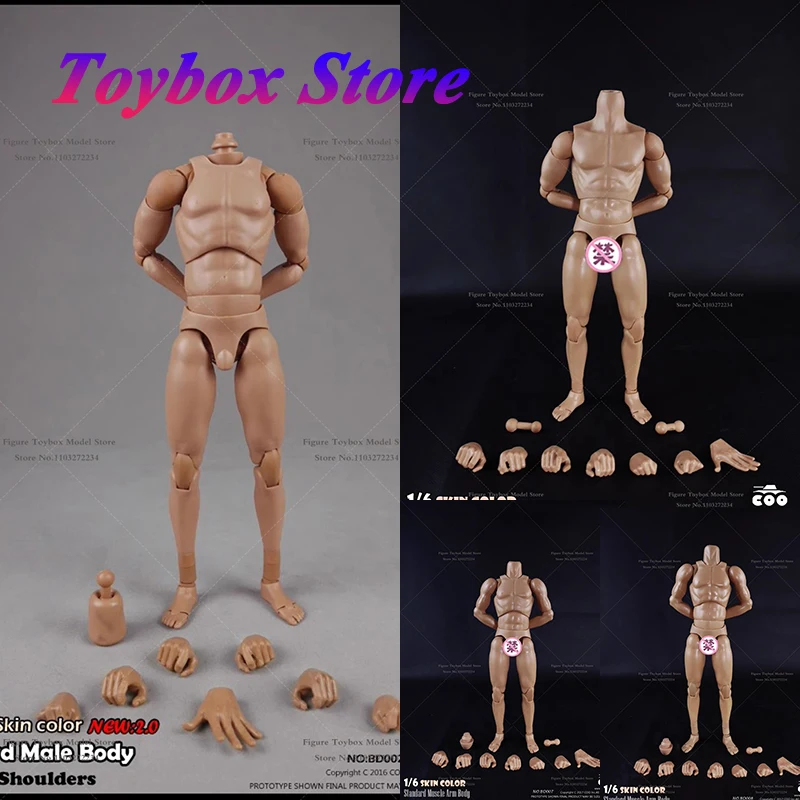 

DT001 Black DT002 Wheat DT003 White 1/6 Super Movable Man Body Flexible Design Carving Model Toys For 12" Male Action Figure