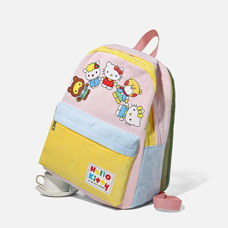 Nuovo inverno hello kitty peluche zaino ragazza carina campus tutto-fiammifero zaino di alto valore adatto per studenti delle scuole medie