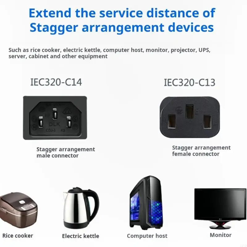  Server Power Cord IEC C14 Male To C13 Female With On Off Button Coppers Conductors For Electronics