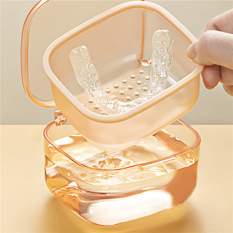 Denture Box Explosive Three-layer Braces Case Invisible Braces Retainer Orthodontic Storage Boxs Draining Layered Portable