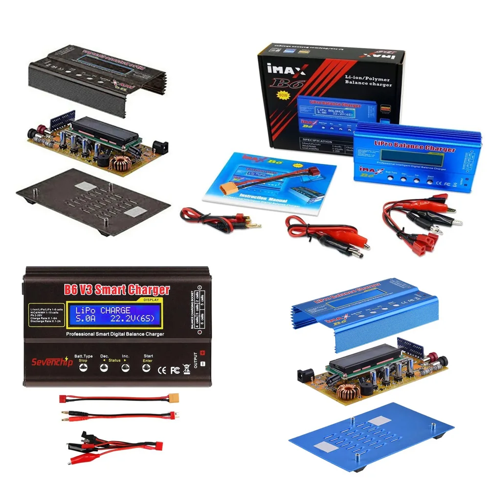 Max b6デジタルバランス充電器、バランス充電器、rcヘリコプター用充電器、lio、nimh、li-ion、ni-cd、rcバッテリーバランス、液晶、80w