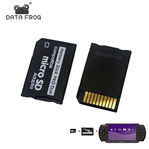 DATA FROG Memory Stick Pro Duo Adapter For PSP 1000/ 2000/ 3000 Micro SD TF to MS Card Adapter Converter Plug and Play