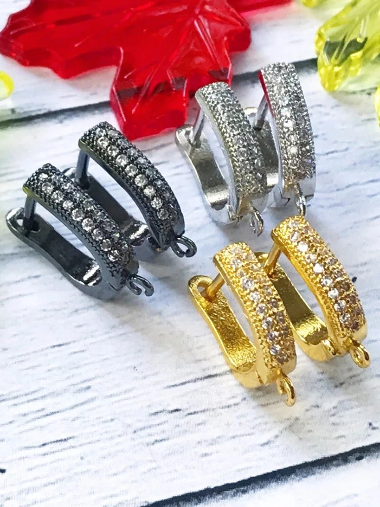 Juya DIY Edlen Schmuck Material Liefert Handgemachte Earwire Gold/Silber Farbe Ohrring Haken Zubehör Für Luxus Ohrringe Machen