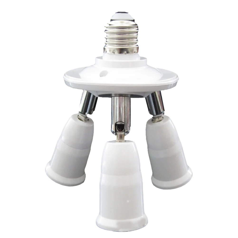 

E27 Lamp Socket 3 in 1 Adapter Holder 360 Rotating 180 Bending LED Bulb Base Splitter 110 250V 200W Accessories