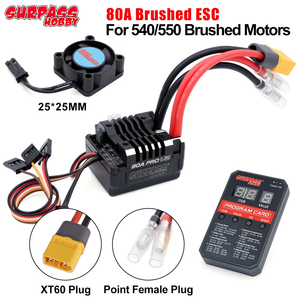 

SURPASS HOBBY новый 80A матовый ESC встроенный BEC 6,0 В/7,4 В/8,4 В водонепроницаемый для RC 1/10 гусеничный матовый автомобиль 540/550 матовый двигатель