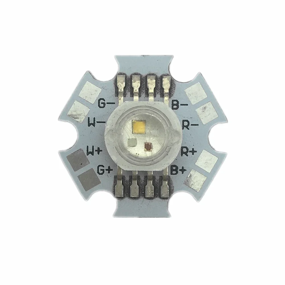 10 Stück 4 W RGBW oder RGBWW LED-Diode, Hochleistungs-LED-Emitter, Chip-Perle, 8 Pins, vierfarbiger LED-Chip, Epistar 45 Mil auf 20 mm Stern-PCB-Basis