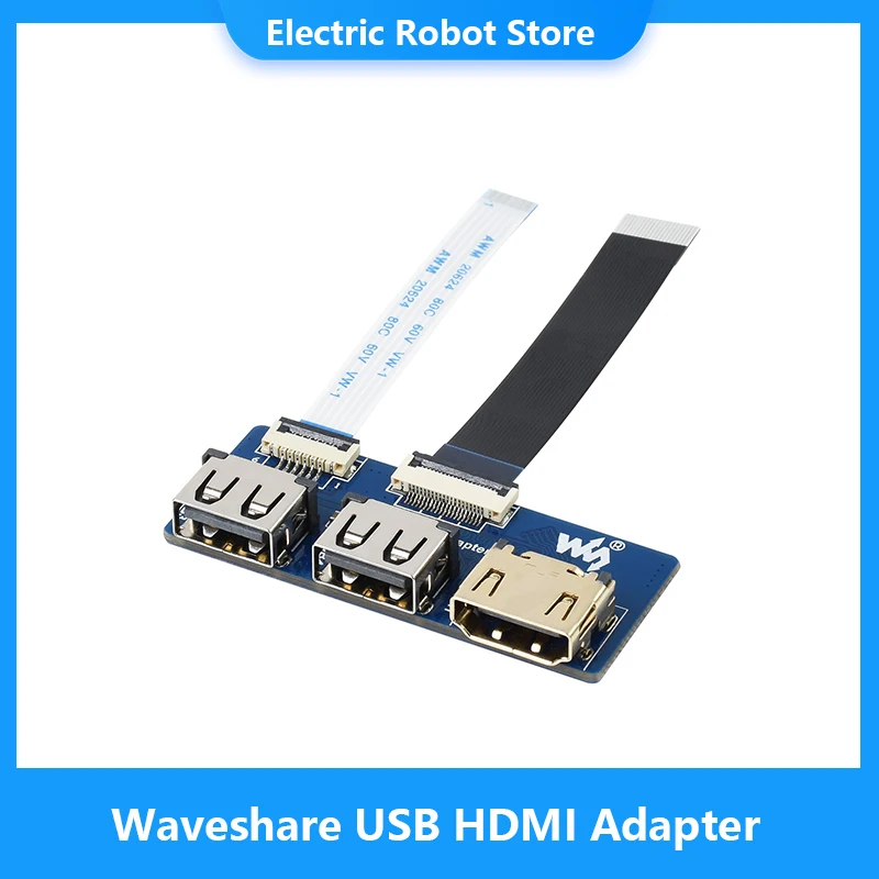 

Waveshare USB HDMI Adapter for CM4-IO-BASE, Adapting FFC Connector To Standard Connector