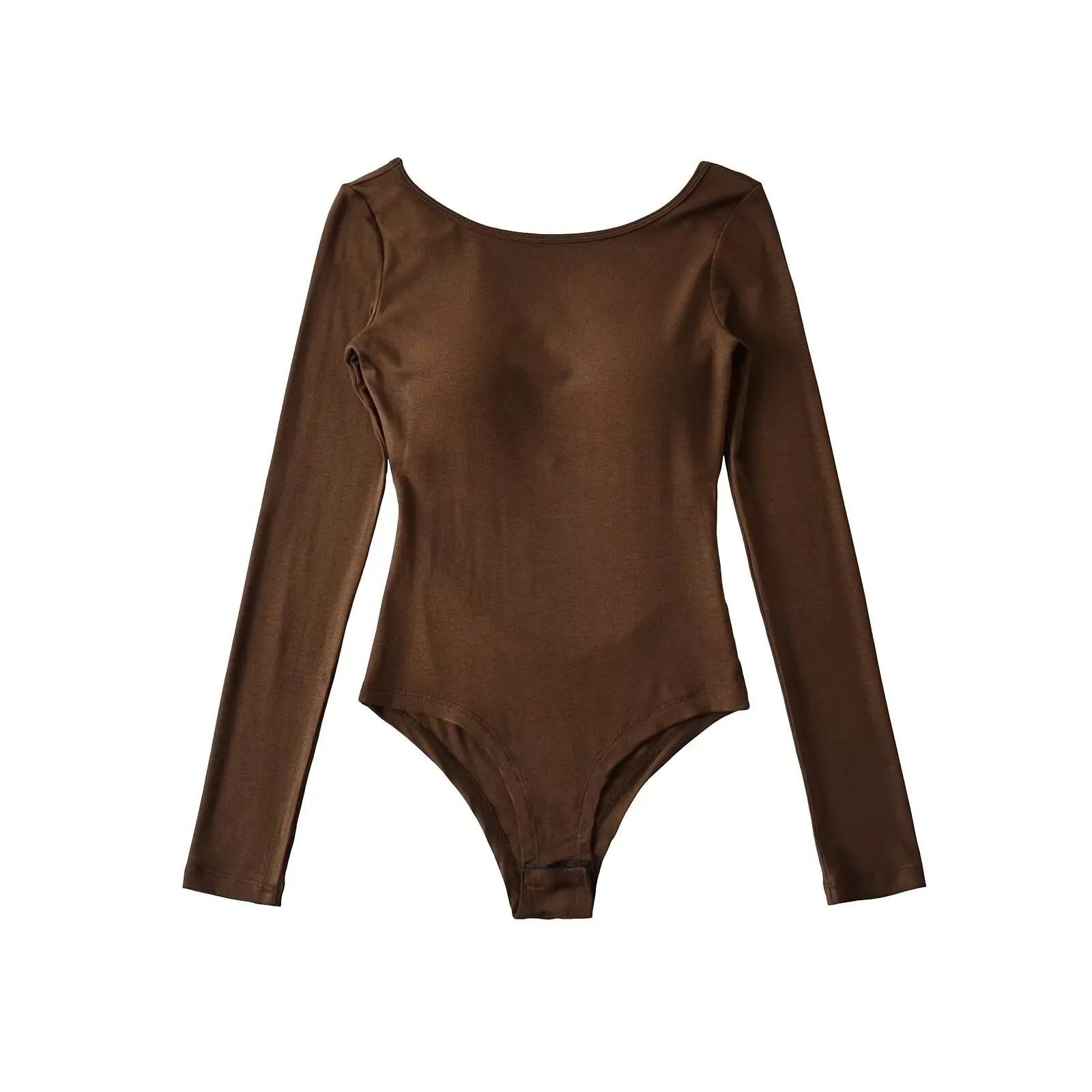 Czysta Pożądanie Czerwowowłosa Węzeł Balowy Seksowny Kombinezon z Wkładkami Modelującego Sylwetkę Słodko-Pikantny Influencer Internetowy Długi Rękaw Okrągły Dekolt