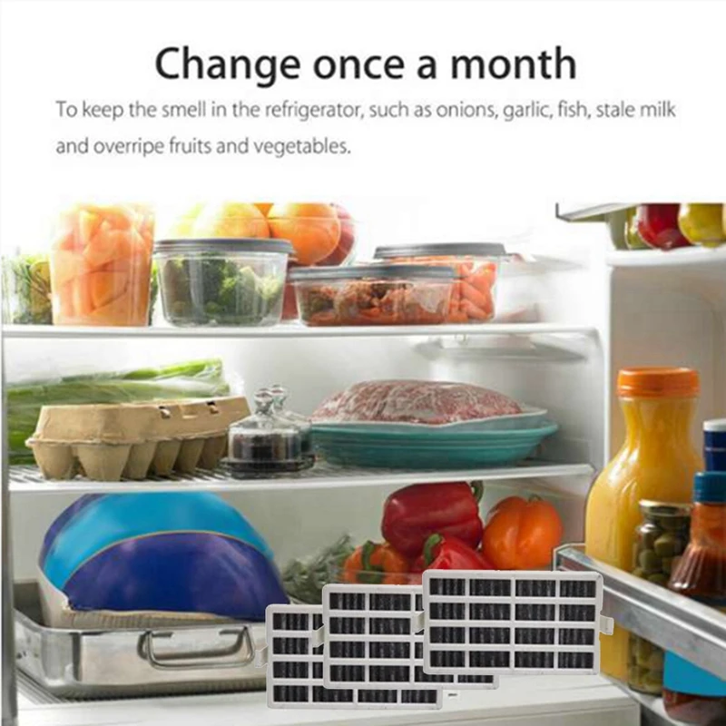 A44F-9 ชิ้น W 10311524   ตู้เย็นกรองคาร์บอนที่เปิดใช้งานเปลี่ยนไส้กรองอากาศสําหรับชิ้นส่วนตู้เย็น Whirlpool