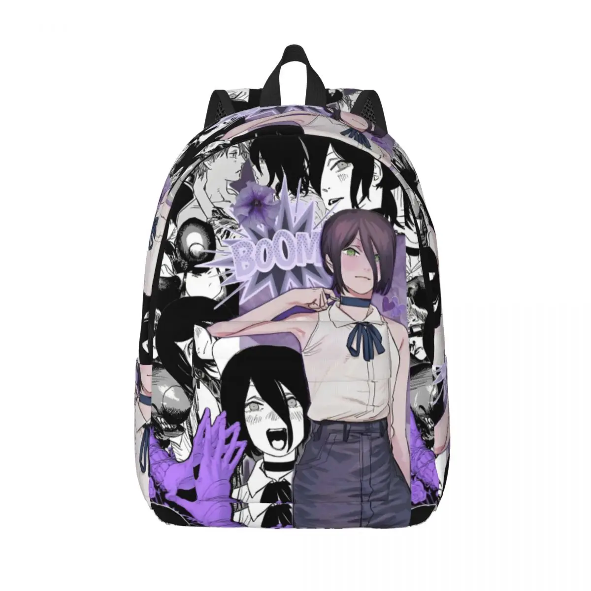 체인소 맨 레제 백팩 남녀공용 멋진 학생 비즈니스 데이팩 애니메이션 만화 노트북 컴퓨터 캔버스 가방 경량