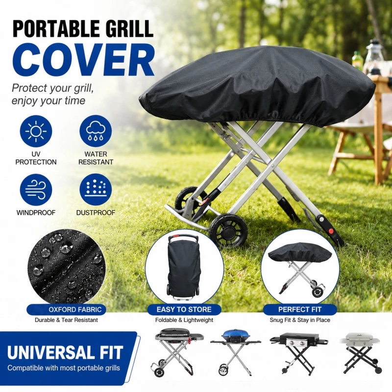 

Oxford Cloth BBQ Grill Barbeque Cover Anti-Dust Waterproof 420D/600D Charbroil BBQ Cover Outdoor Rain Protective Barbecue Cover