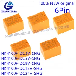 10 pz originale Mini relè di alimentazione HK4100F-DC5V-SHG HK4100F-DC12V-SHG HK4100F-DC24V-SHG HF4100F 1a 6pin 3V 5V 9V 12V 24VDC originale