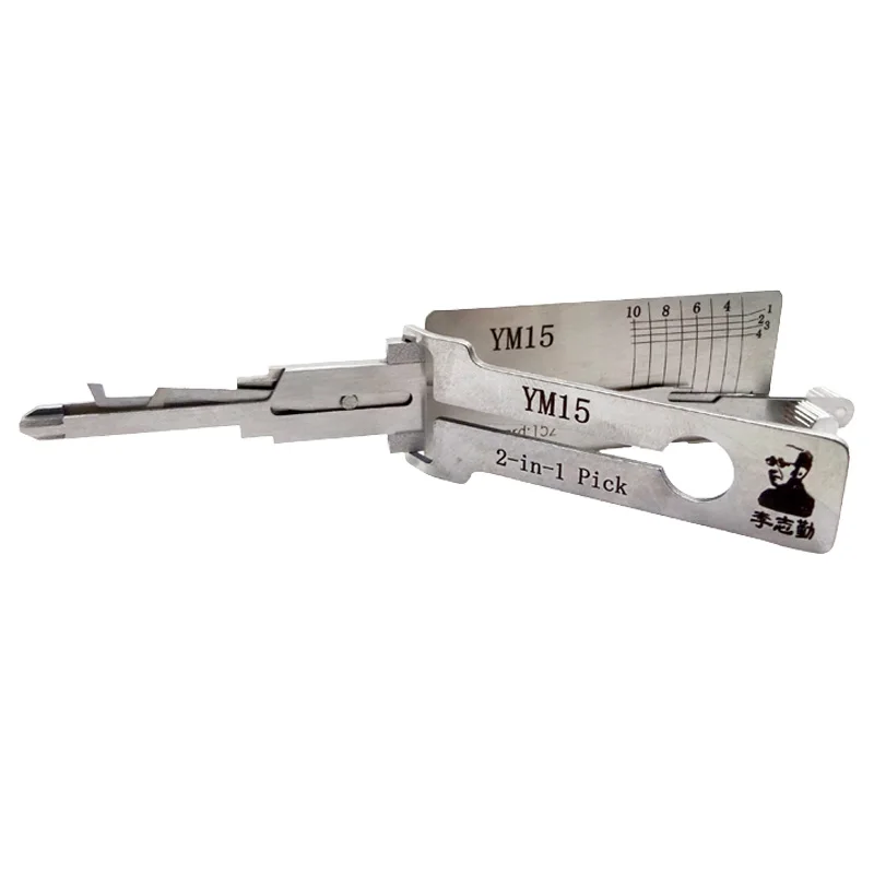 Lishi 2 in 1 YM15 Lock Pick Lock Pick Decoder Ignition Car Door Open for New Senova Mercedes Dodge Model Flat Milling