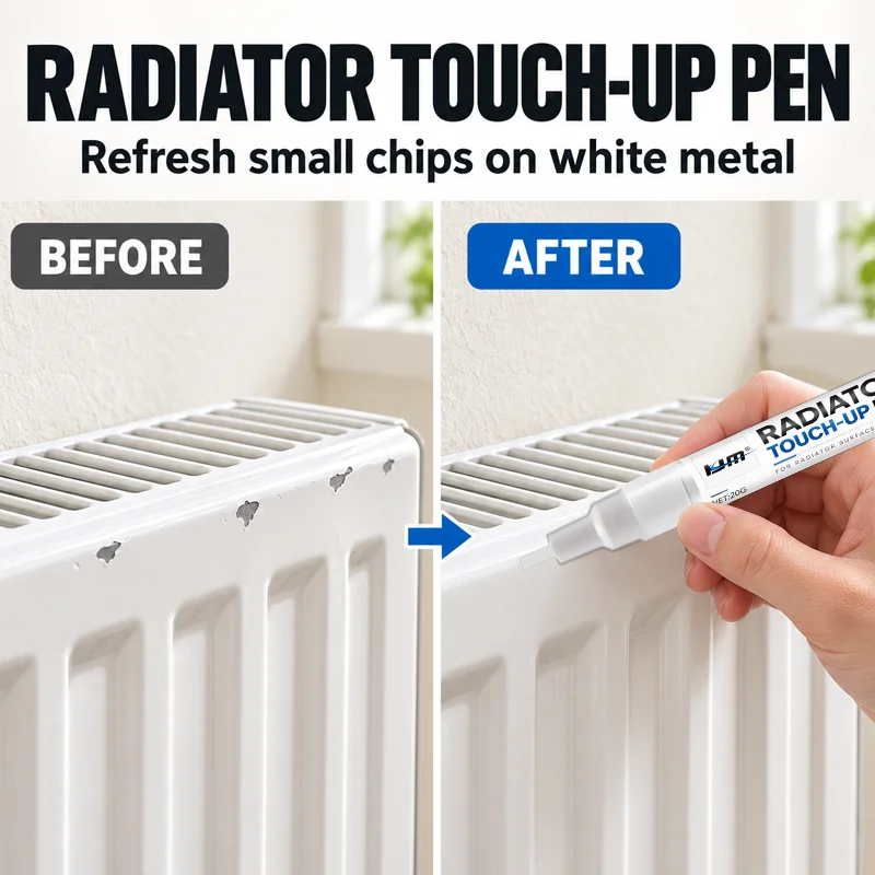 KJM Metal Touch Up Pen 20G Radiator Paint Repair Pen Scratch Chip Repair For Metal Furniture Window Frame Paint Marker