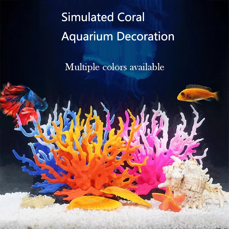 Simulation Coral Fish Tank Water Plant Resin Fake Coral Artificial Aquarium Decoration Marine Hard Dead Coral Ornaments Undersea