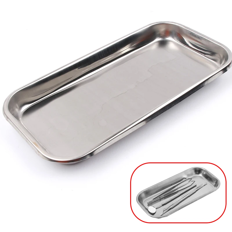 Stainless Steel Cosmetic Storage Tray Tattoo Equipment Tray Doctor Surgery Dental Tray Fake Nail Tray Tool