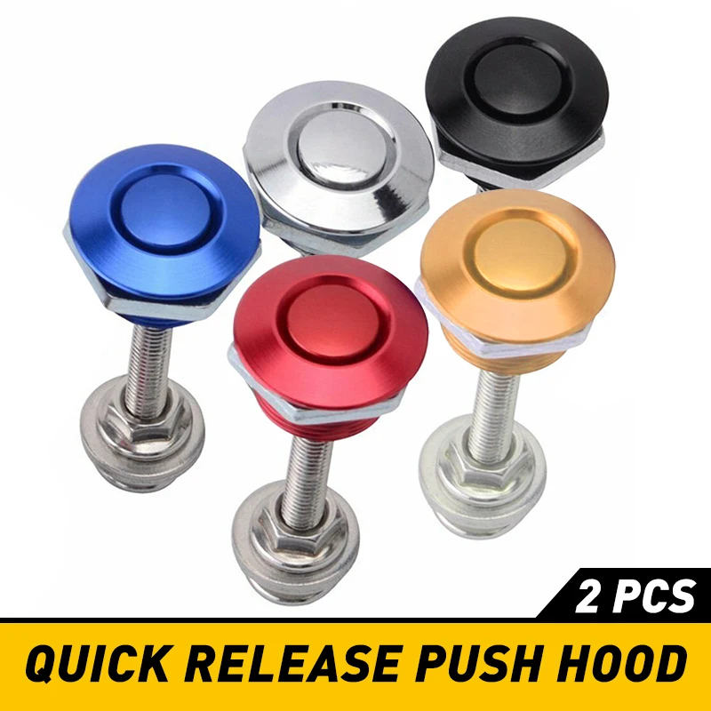 

Auto Car Push Button Quick Release Hood Bonnet Pins Lock Clip Bumper Latch Kit Car Push Button Bonnet Hood Pins Kit Fasteners