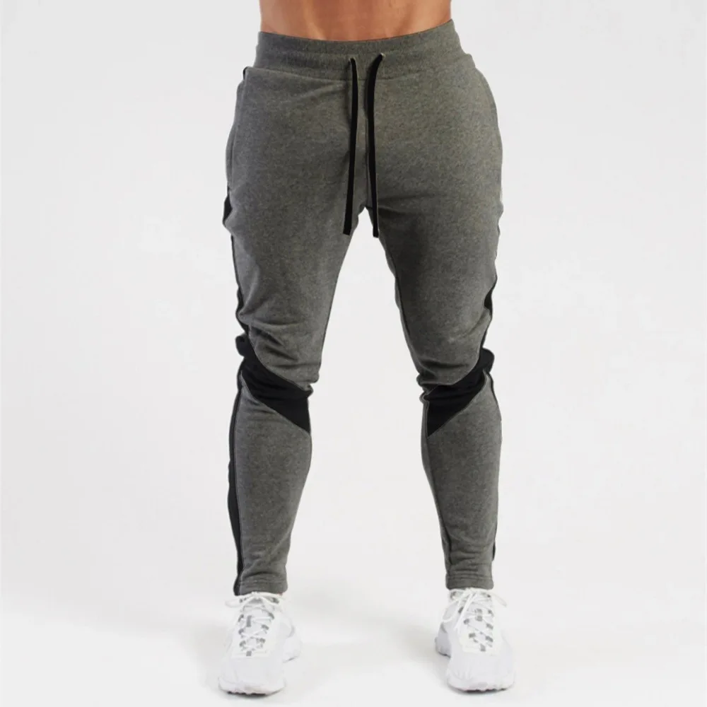 2025 New Winter Color-blocking Plus Velvet Warm Foot Men's Sports Fitness Casual Pants Men