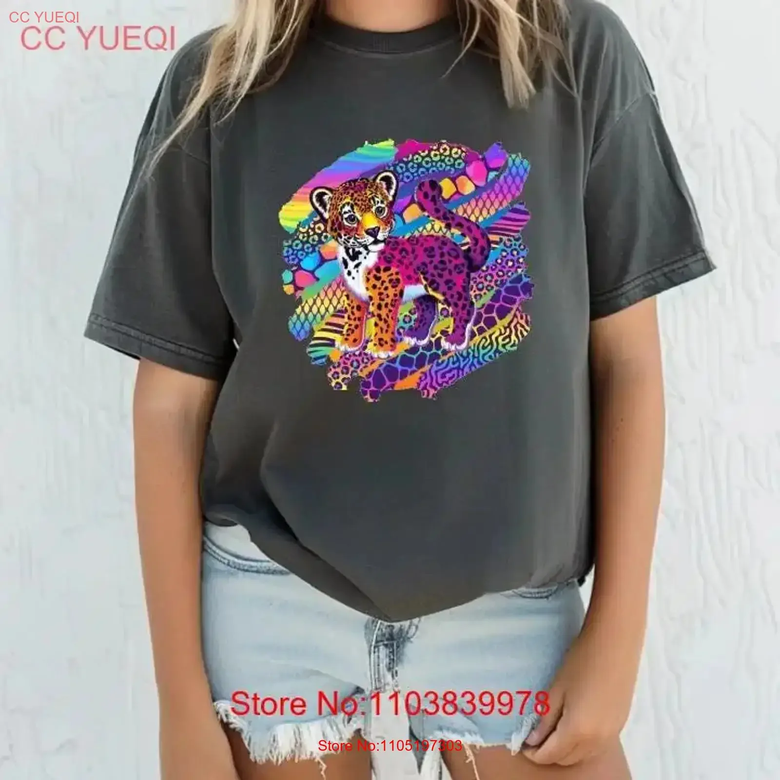 90s مستوحاة النمر تي شيرت خمر نمط الكبار الشباب طفل عصري OF1068 خمر غسلها تنوعا الشارع الشهير موضة غير رسمية #1