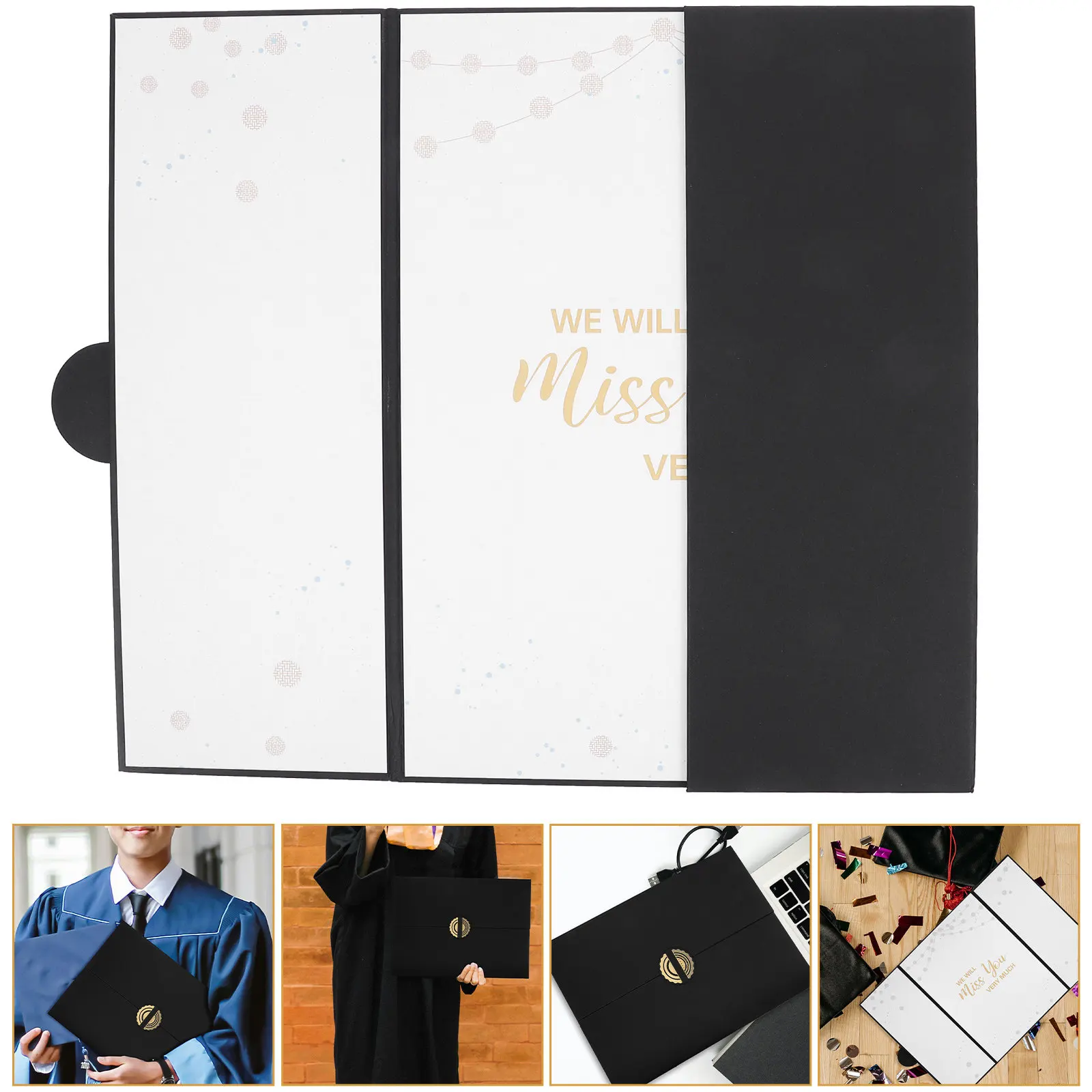 

Книга для пожеланий на выпускной: элегантный минималистичный дизайн, памятный сувенир для коллег и друзей, компактная портативная открытка-подарок