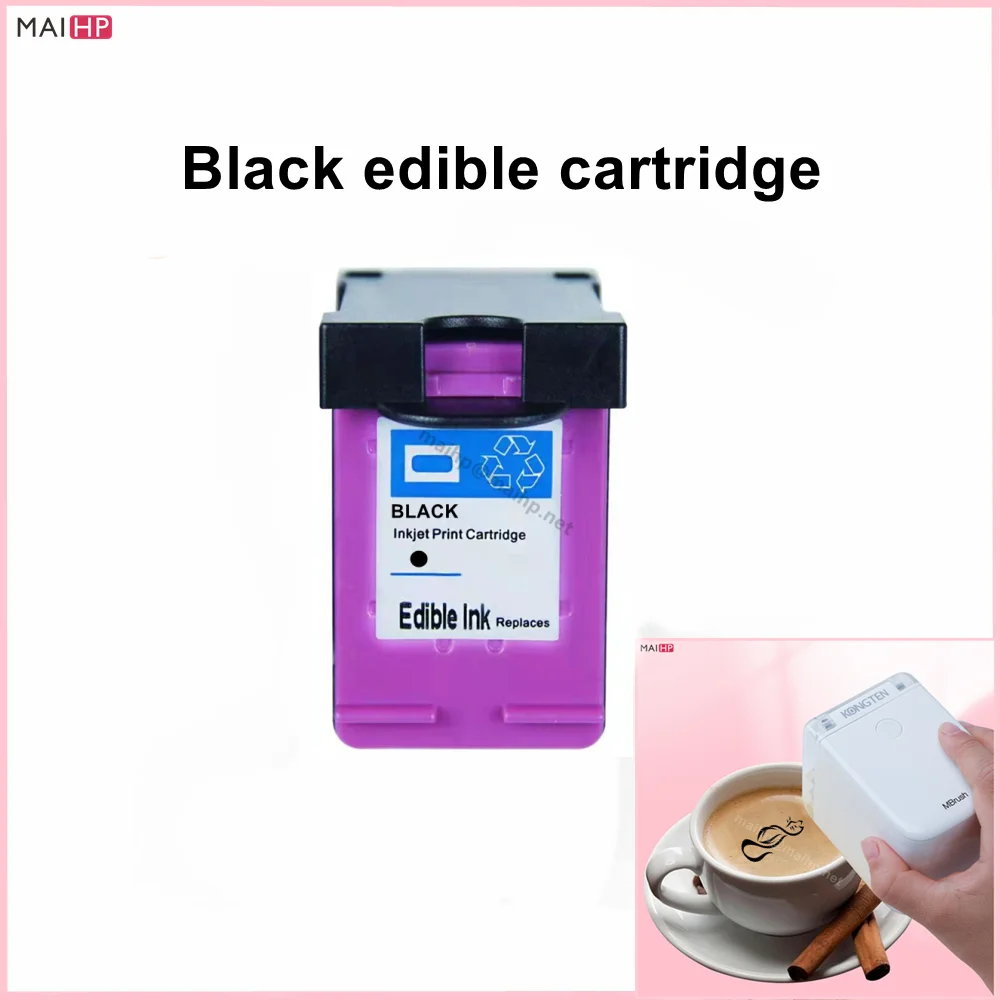 Black Coffee Tri-Color Food Edible Ink Inkjet Cartridge Replacement Printer For Kongten Mbrush Mini Handheld Printer