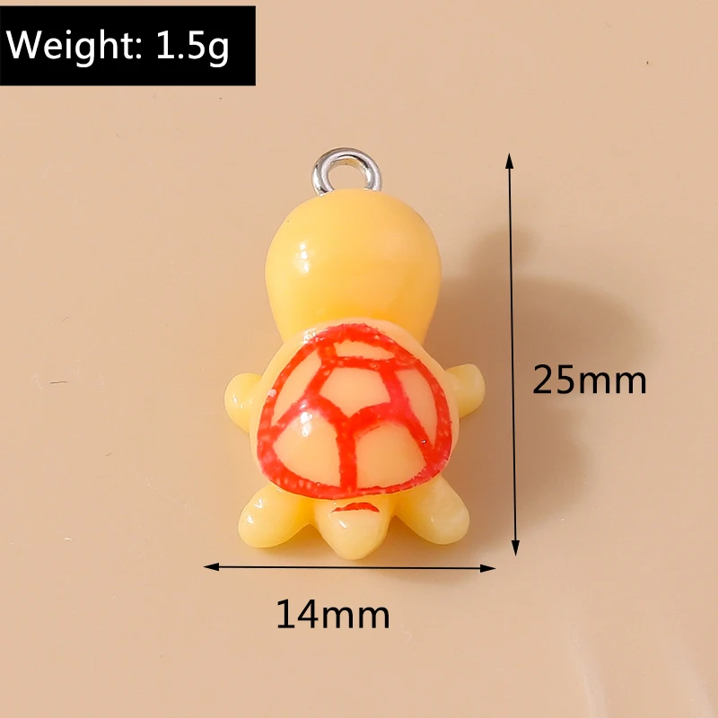 10 stücke Gemischte Niedlichen Tier Charms Hahn Milch Kuh Schwein Schildkröte Biene Ente Anhänger Für Schmuck Machen DIY Halskette Armband mithelfer – Detail 8