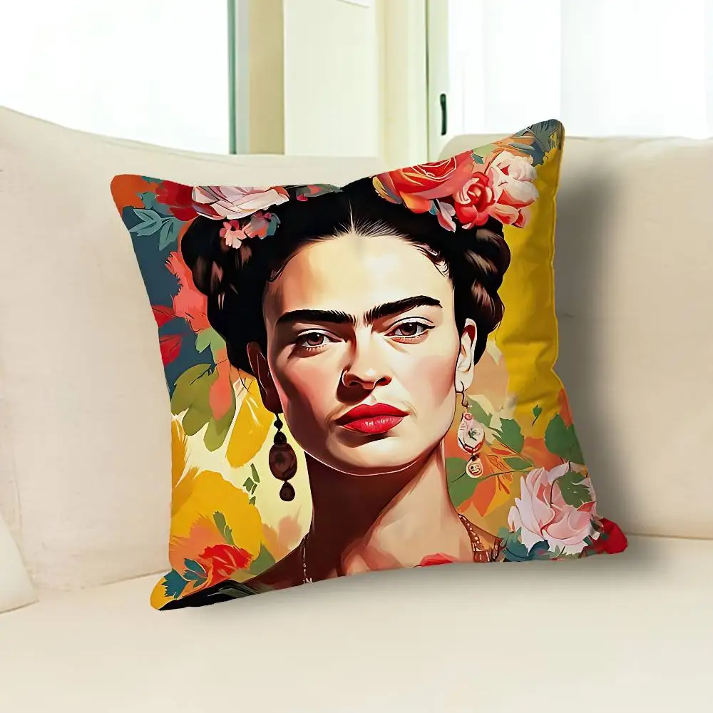 Fashion F-FridaS-S K-Kahlos Anime Celebrity Merchandise All-Match Printed Pillow Case Sofa Car Office Room Decoration Protector