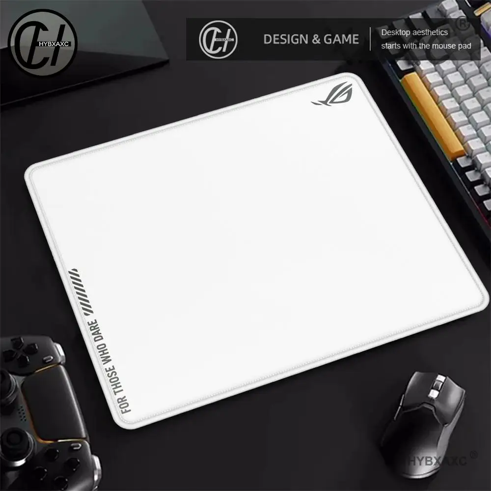 Desk Pad ROG White Simple Logo Large 50X50 Gaming Mouse Pad Non Slip Desk Mat For PC Gamers Office Computer Desktop Accessories