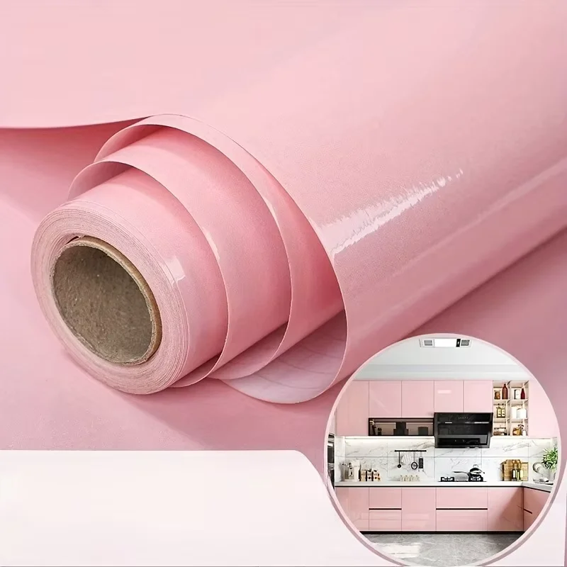 Image of 6M glänzende, schlichte Tapete, PVC-Perlfolie, wasserdichte Tapete, für Zimmer, DIY, selbstklebend, für Kleiderschrank, Küche, Möbel, Renovierung