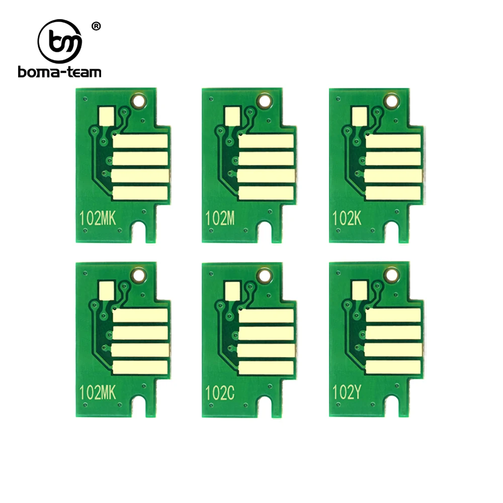 

6Pcs PFI-102 ARC Cartridge Chip+1Pc Maintenance Tank Chip For Canon iPF500 iPF600 iPF700 iPF510 iPF610 710 iPF605 720 Printers