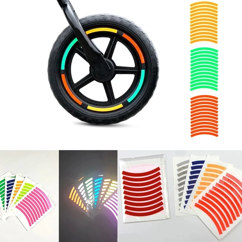 Colored Reflective Tire Sticker Kids Balance Bike Reflective Sticker Wheel Decal Bicycle Accessories