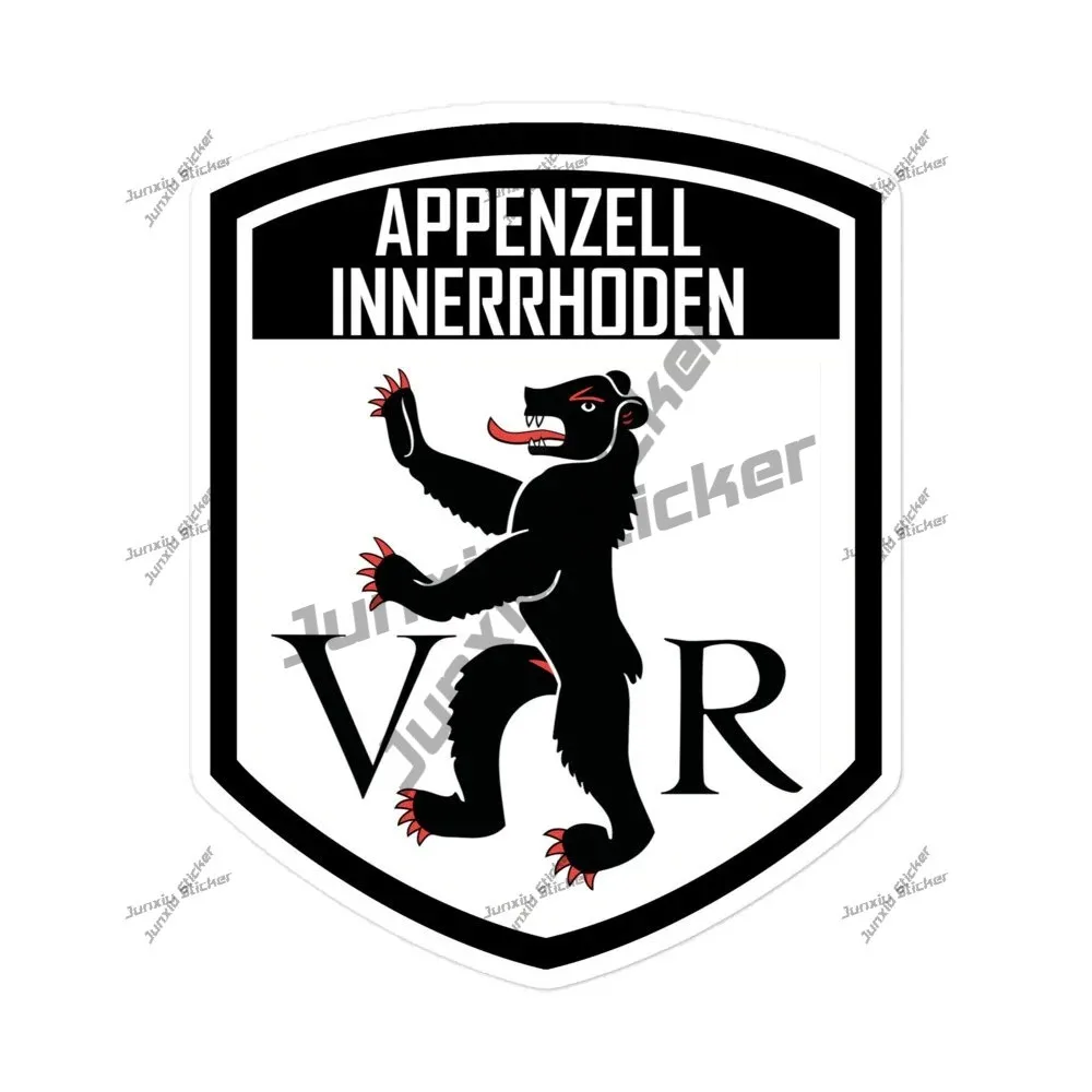 

Canton Of Appenzell Innerrhoden Switzerland Flag Emblem Stickers Pvc Accessories Style For Car Pickup Camper Laptop Cover Scratc