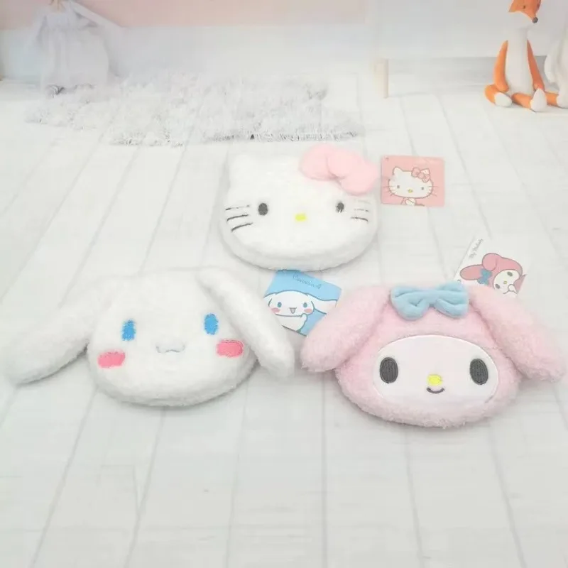 Sanrio Hello Kitty Plush Coin Purse, Zipper Coin Purse, USB Wired Headset, Mini saco, saco chave das crianças, presente de aniversário