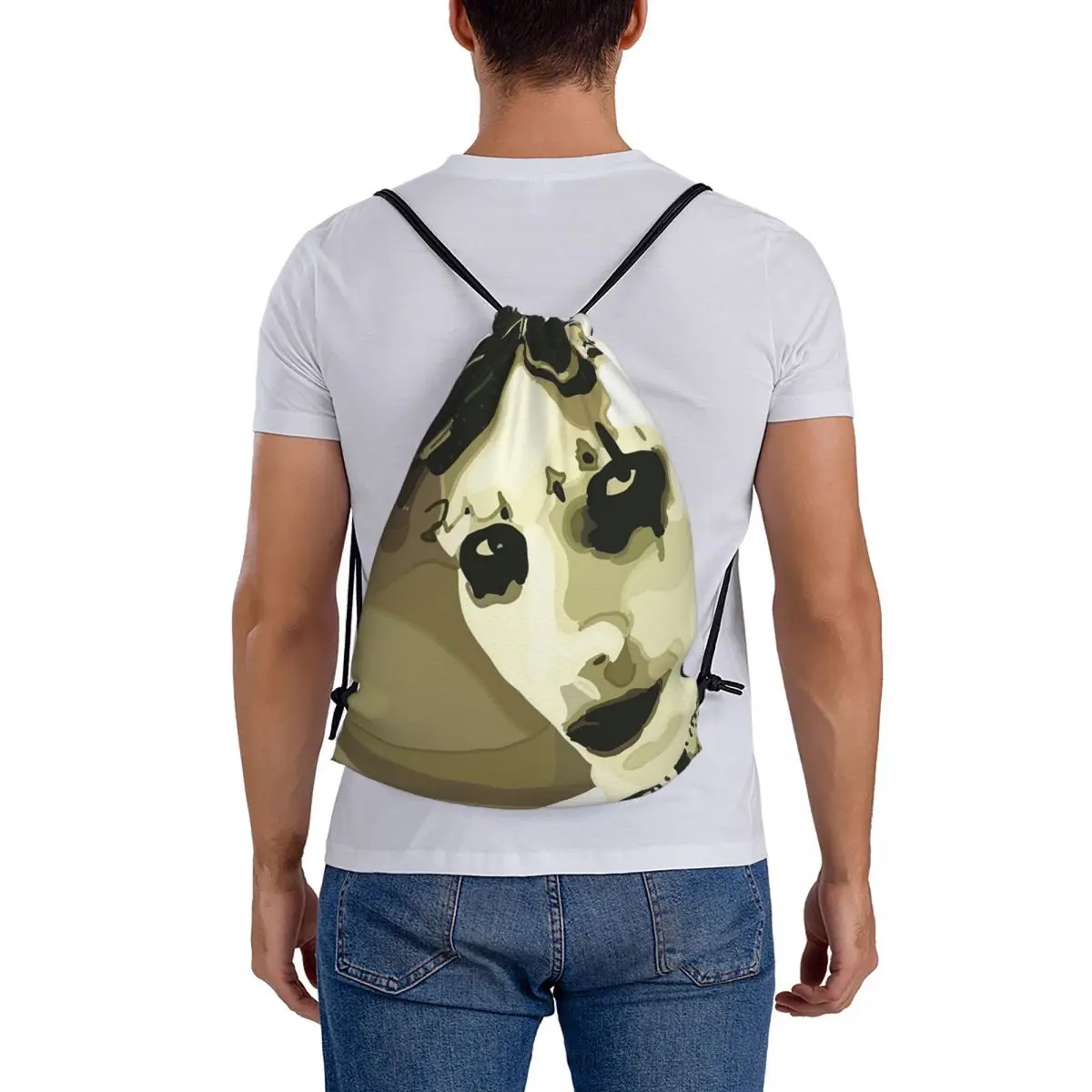 

Marilyn Manson Glitch Fan Gift Music Backpacks Multi-function Drawstring Bags Sports Bag Book Bags for Man Woman Students
