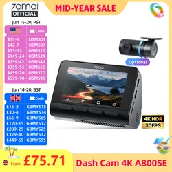 70mai 4K Dash Cam A800SE Upgraded Version of 70mai A800S Voice Control Supercapatior GPS ADAS Car DVR 70mai A800SE UHD Wifi 6