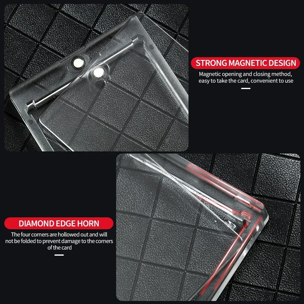 TCG مجموعة شفافة حامل عرض مغناطيسي ، صندوق تخزين ل Yugioh ، بطاقات البوكيمون ، إطارات أكمام مجموعة ، 35-180PT