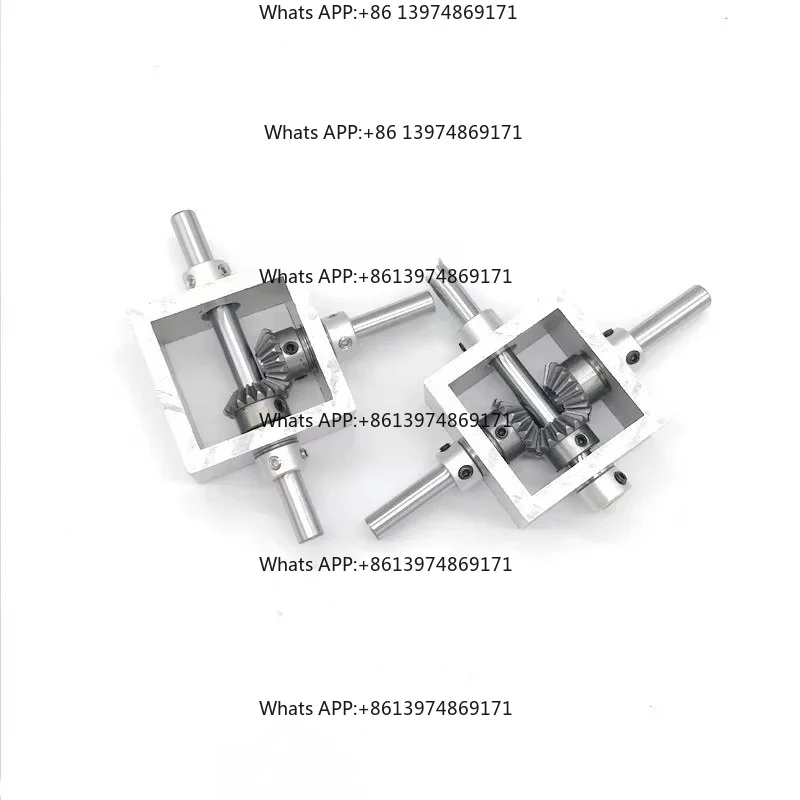 Transmission Reversing Gearbox Dual Output Shaft Bevel Gear Angle Converter Speed Ratio 1:1 Alloy Frame 90 Degree Right  Angle