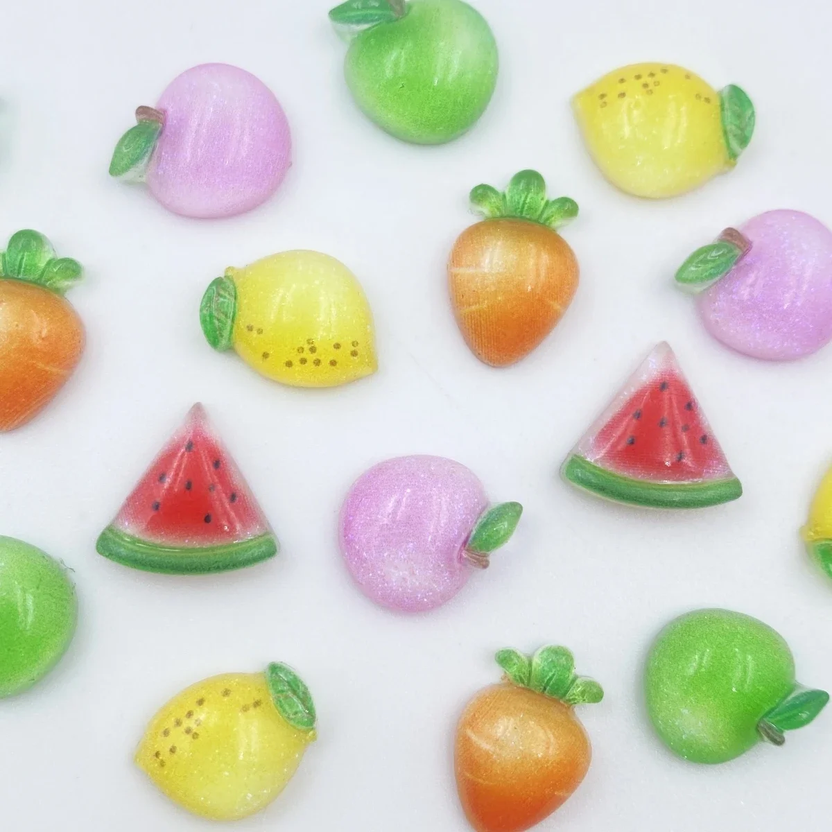 50PCS Mini Pineapple Watermelon Fruit Series Nail Art Flat Back Resin Figurines Rhinestone Scrapbook Appliqué Decoration Crafts