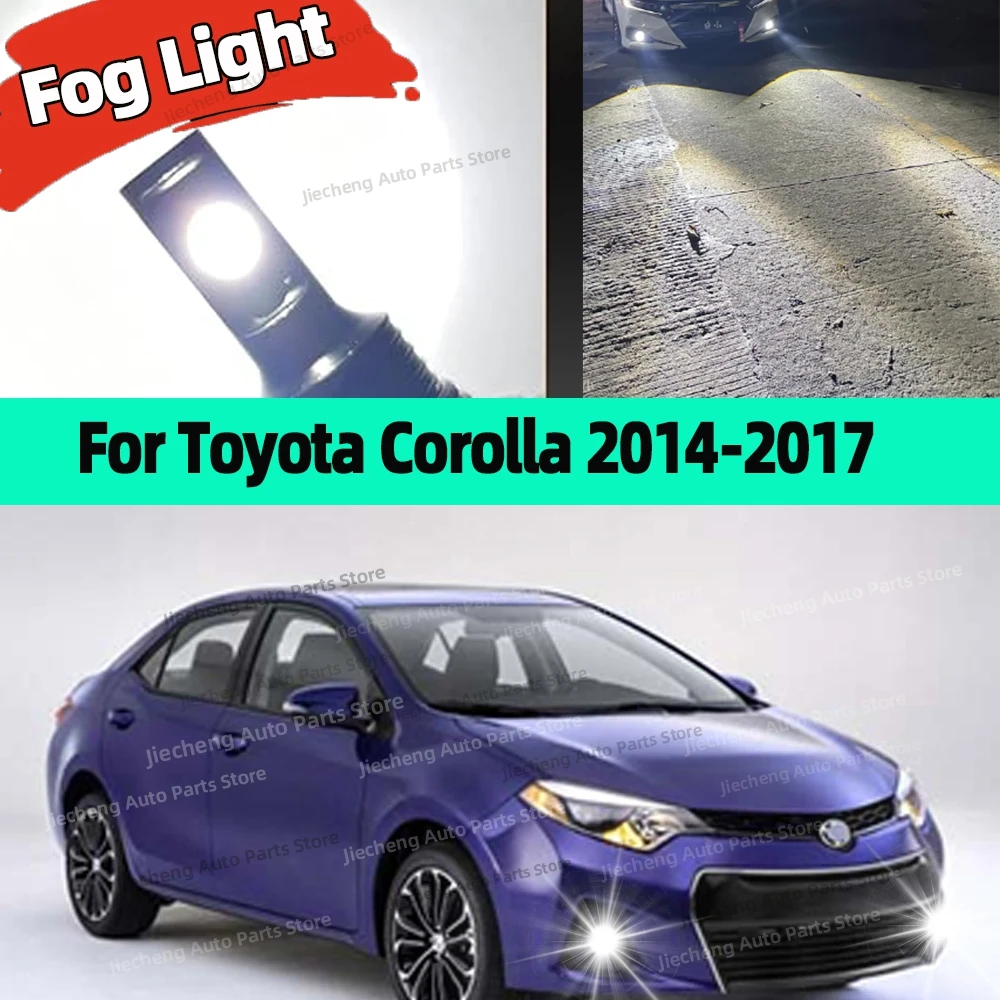 

LED Fog Lamp Car Fog Light Front Bulb 25000LM Ultra Bright 6000K Plug and Play For Toyota Corolla 2014 2015 2016 2017
