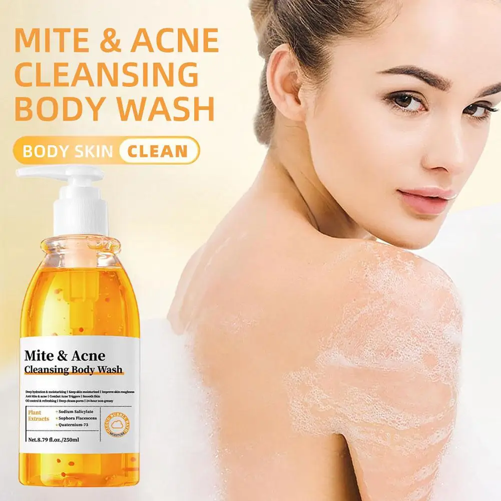 

Mite & Acne Cleansing Body Wash 250ml - Orange Scent, Gentle Deep Cleansing, Moisturizing & Nourishing for Smooth Skin