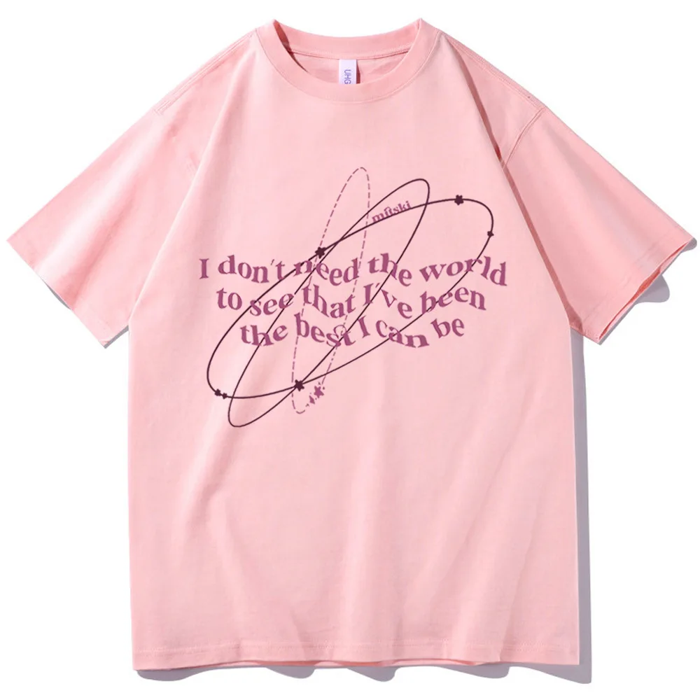 تي شيرت Mitski Francis Forever Lyrics مصنوع من مزيج القطن والبوليستر بأكمام قصيرة ورقبة دائرية ومطبوع كاجوال للصيف #5