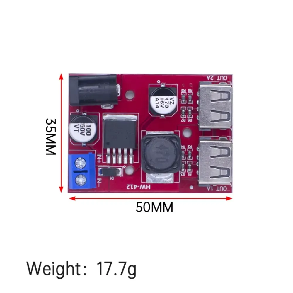 LM2596 LM2596S Dual USB DC-DC 9V 12V 24V 36V to 5V 3A Step Down Buck Converter Board Car Charger Solar Power Supply Module